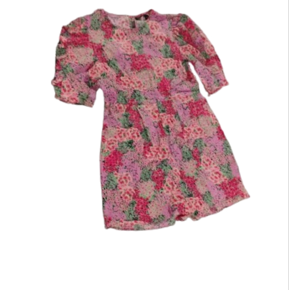 River Island Womens Mixed Pink Floral Print Short Sleeve Romper US Sz 6